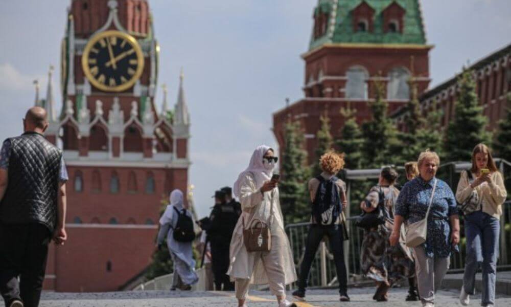 Russia's economy shrinks as sanctions bite.